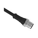 Cordset: Single Ended M12; 4-pin Straight Male; 10.04 m 4x22 Black PVC Jacket; Nickel-Plated Brass Coupling Nut (MQDMC-430)