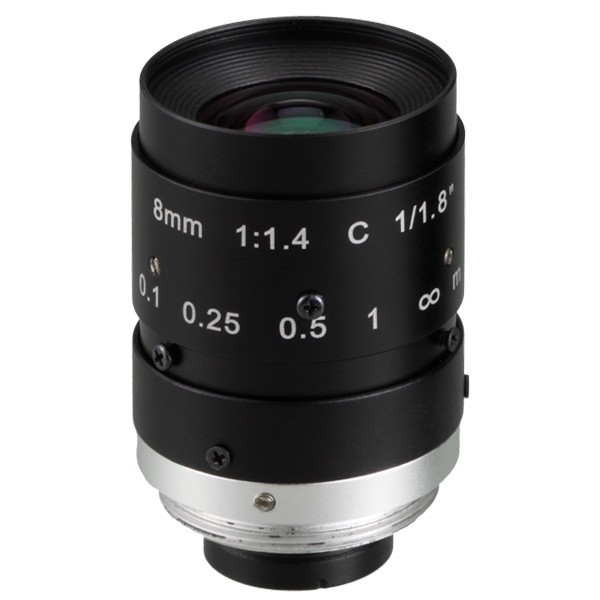 Banner Megapixel C-Mount 8 mm Lens; with Focus & Aperture Lock; Imager Size: 1/1.8 in - Metal Housing; Evetar (LCF08LEVMP)