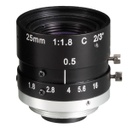 Banner Megapixel C-Mount 25 mm Lens; with Focus & Aperture Lock; Imager Size: 2/3 in - Metal Housing; Evetar (LCF25LEVMP)