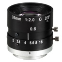 Banner Megapixel C-Mount 35 mm Lens; with Focus & Aperture Lock; Imager Size: 2/3 in - Metal Housing; Evetar (LCF35LEVMP)