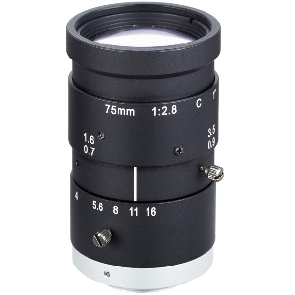 Banner Megapixel C-Mount 75 mm Lens; with Focus & Aperture Lock; Imager Size: 1 in - Metal Housing; Evetar (LCF75LEVMP)