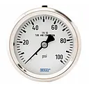 [4282915] Wika 232.53 Series Dry Pressure Gauge, 2" Dial, 0 to 100 PSI, 1/4" NPT SS Center Back Mount