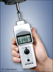 [DT-105A] Shimpo LCD Display Contact Tachometer, 6" Circumference Measuring Wheel