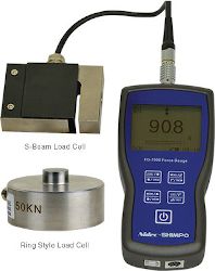 [FG-7000L-M-1] FG-7000L-M-1, Digital Force Gauge with Remote Mini-Ring Type Load Cell 220 lb (1 kN), Data Output