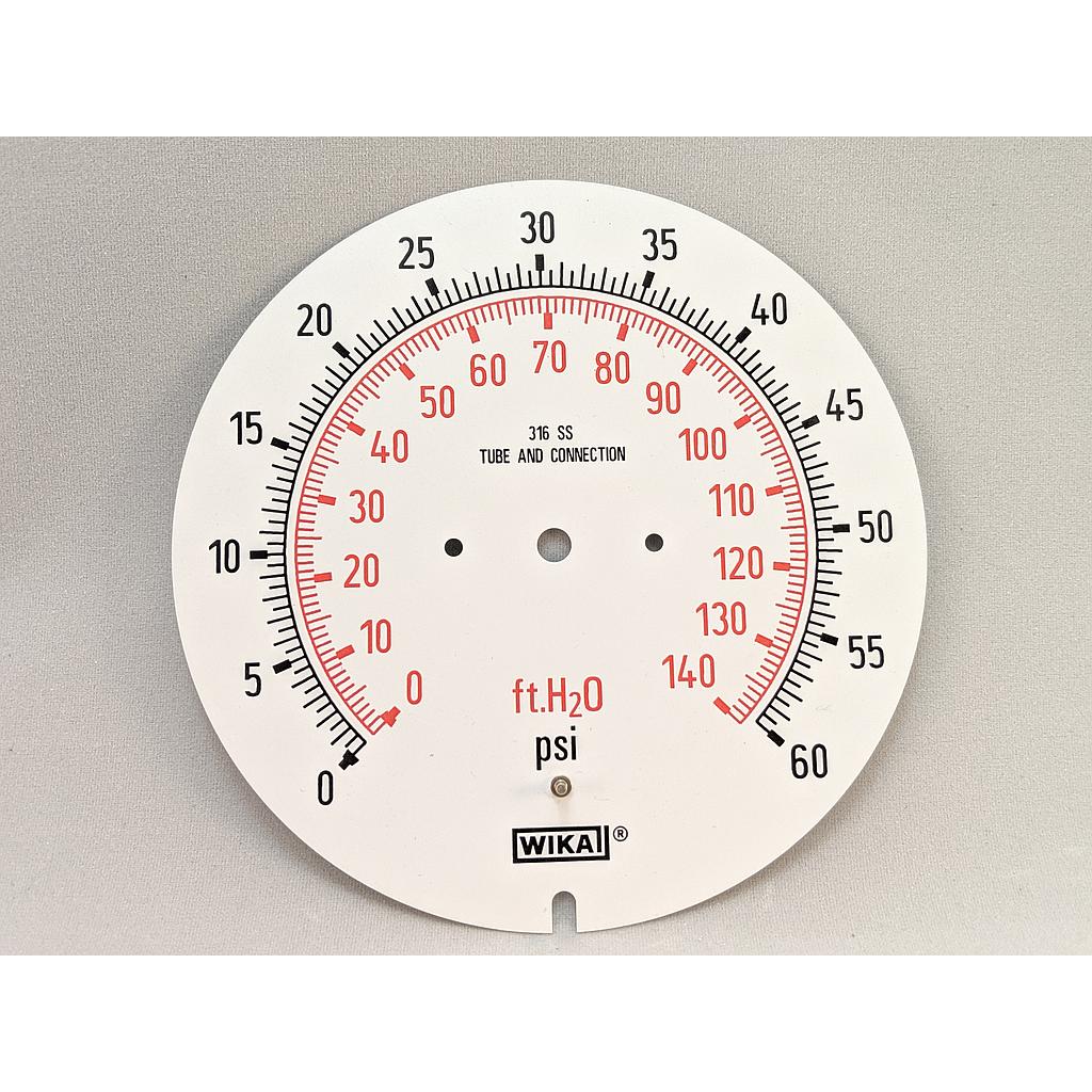 [D5200585] Dial Only, 60 PSI and 140 Feet of Water for 23X.34 Gauge