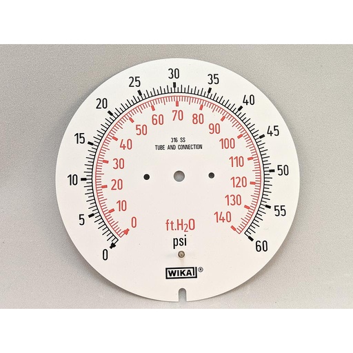[D5200585] Wika Dial Only, 60 PSI and 140 Feet of Water for 23X.34 Gauge