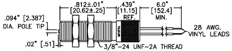 [OEMGD007] MP Series, MP37TA - 3/8" Threaded Magnetic Pickup