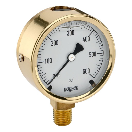 [25-300-30-vac-ATACS] 300 Series Brass Case Liquid Filled Pressure Gauge,  -30 inHg to 0 psi (w/ ATACS LOGO)