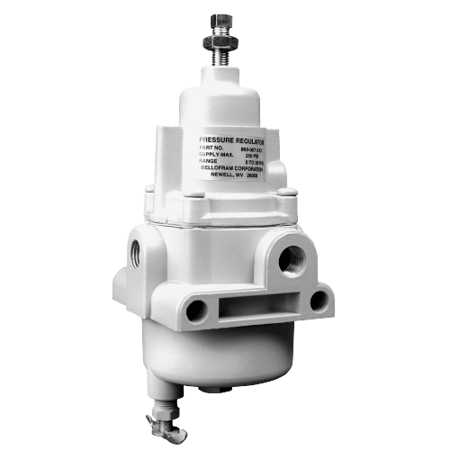 [960-068-000] Bellofram T50 Piggyback Filter/Dripwell Regulator (with square head adj. Screw), 1/4" NPT, 0-60 psi