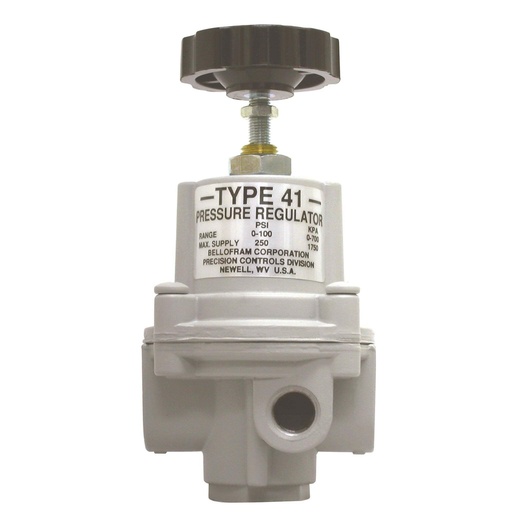 [960-114-000] Bellofram T41-1 Adjustable Precision Regulator (w/o Bonnet Vent Port), 1/4" NPT, 0-10 PSI