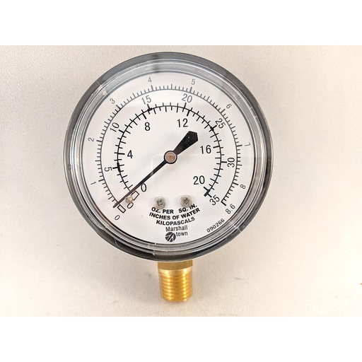 [G22709] PRESSURE GAUGE, 2.5" DIAL, 1/4" NPT BOTTOM CONNECT, 0-20 OZ & 0-35" H2O