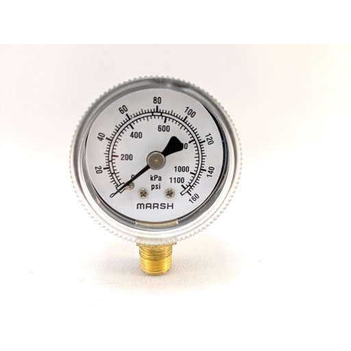 [J0452] PRESSURE GAUGE 1.5" DIAL 0-160 PSI 1/8" BOTTOM CONNECT 2%ACC