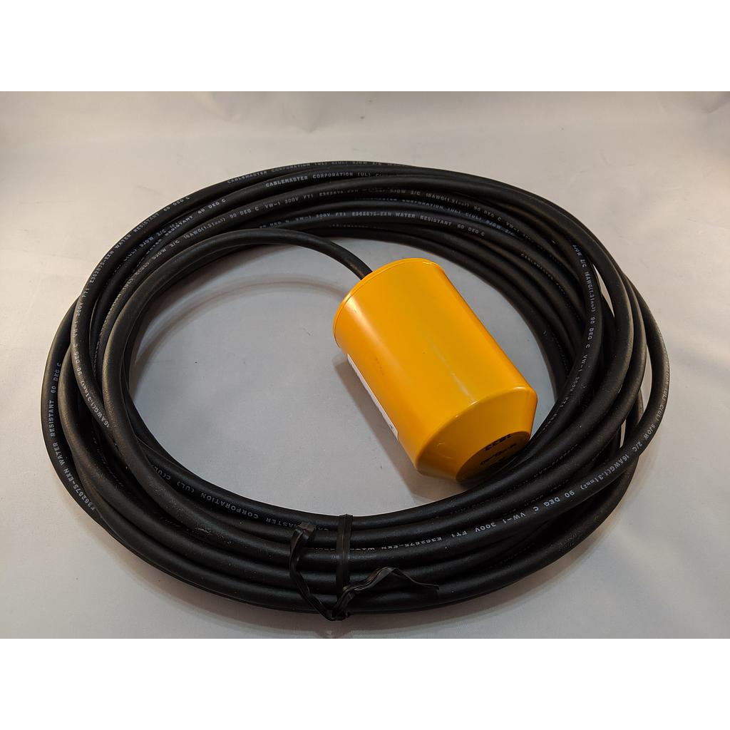 [M-YEL-40] MECHANICAL FLOAT 13AMP, SPST-NORMALLY CLOSED,NARROW ANGLE, 40' CABLE