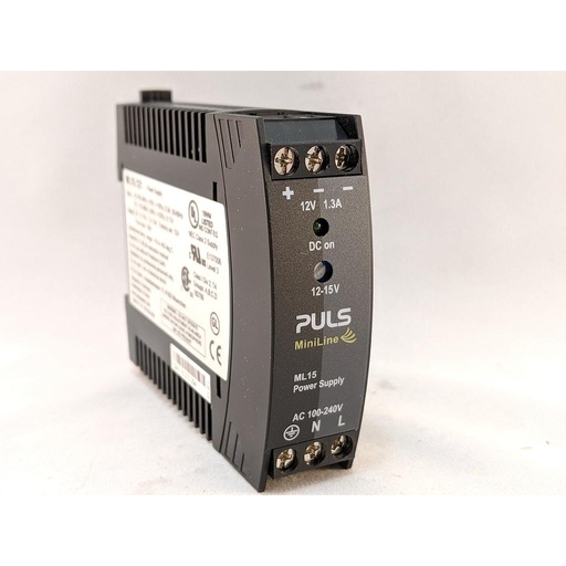 [ML15.121] PULS Power Supply, 15W, 100-240VAC 1PH, 12-15VDC, 1.3-1A