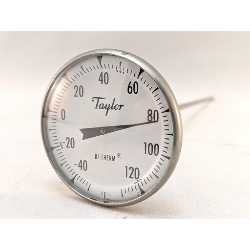 [6211J] BI-METAL THERMOMETER 2"DIAL 8"STEM -40/120F 2F DIVISION 6211