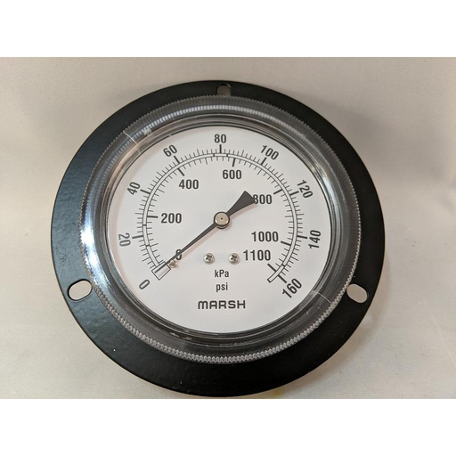 [J8952] PRESSURE GAUGE 0-160 PSI 3.5", FRONT FLANGE CASE 1/4"NPT CBM