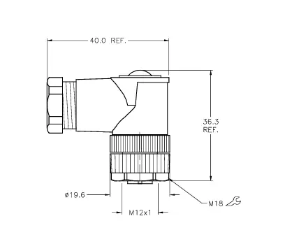 [U6575] Turck Actuator and Sensor Field Wireable, M12 Connection (B 8251-0/PG9)
