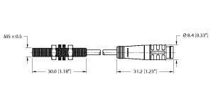 [1003291] Turck Inductive Sensor (BI1-EG05-Y1-0.2-PSG3)