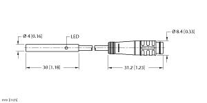 [4601190] Turck Inductive Sensor (BI1-EH04-AN6X-0.2-PSG3)