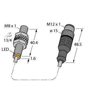 [45620001] Turck Inductive Sensor, With Increased Switching Distance (BI2-EG08-AG41X-0.2-RS4.23T)