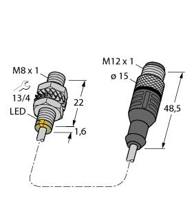 [45620893] Turck Inductive Sensor, With Weldguard® coating (BI2-EG08K-AG41X-0.3-RS4.23T/S1589)