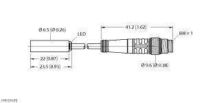 [4610192] Turck Inductive Sensor, With Increased Switching Distance (BI2-EH6.5K-AN6X-0.2-PSG3M)