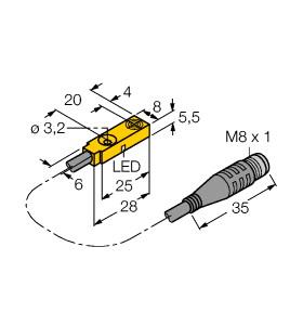 [1613192] Turck Inductive Sensor (BI2-Q5.5-AN6X-0.2-PSG3)
