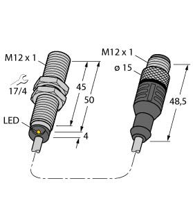 [1634199] Turck Inductive Sensor (BI3U-M12-AP6X-0.2-RS4T)