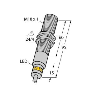 [4614901] Turck Inductive Sensor, For Harsh Environments and Temperatures up to 120°C (BI5-EM18D-VP6X/S120 10M)