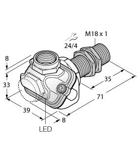 [4012061] Turck Inductive Sensor, With Increased Temperature Range (BI5-EM18WDTC-Y1X)