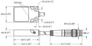 [1608989] Turck Inductive Sensor (BI5U-Q08-AN6X2-0.2-PSG3M)