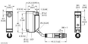 [1635598] Turck Inductive Sensor, With Extended Switching Distance (BI5U-Q12-AP6X2-0.2-PSG3M)