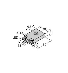 [1608914] Turck Inductive Sensor, In Stainless Steel Housing (BI7-Q08F-AN6X)