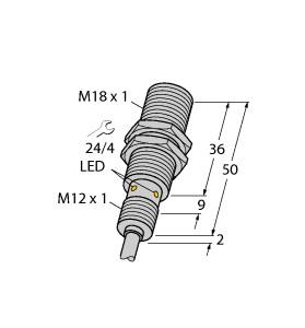 [1634840] Turck Inductive Sensor, For the Food Industry (BI8U-EM18WD-AN6X)