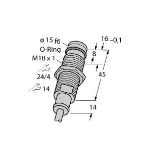 [1688010] Turck Inductive Sensor, For High Pressures (BID2-G180-RP6/S212)