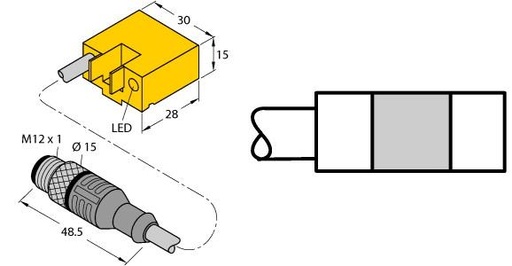 [4480091] Turck Magnetic Field Sensor, For Pneumatic Cylinders (BIM-AKT-AD4X-0.2-RSV4.2T W/KLA1)