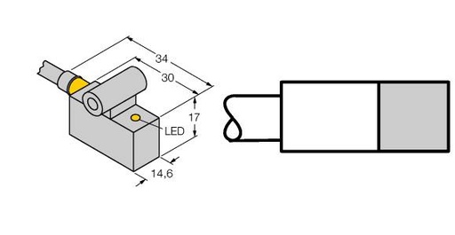 [4621590] Turck Magnetic Field Sensor, For Pneumatic Cylinders (BIM-IKE-AN6X W/KLI3)