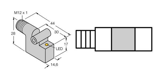 [1056290] Turck Magnetic Field Sensor, For Pneumatic Cylinders (BIM-IKT-Y1X-H1141 W/KLI3)