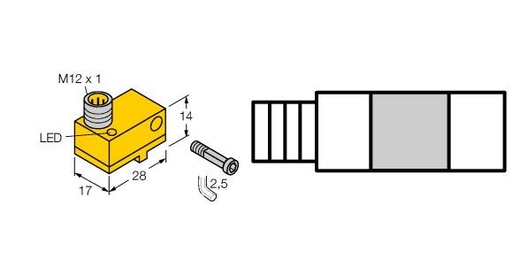 [1058600] Turck Magnetic Field Sensor, For Pneumatic Cylinders (BIM-NST-Y1X-H1141)