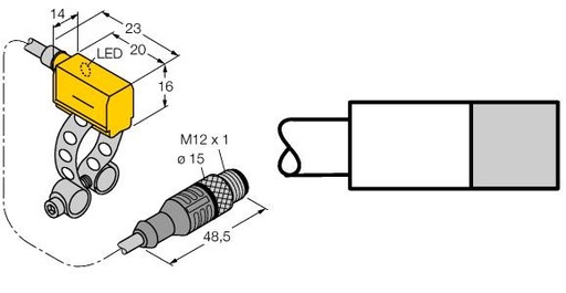 [1057095] Turck Magnetic Field Sensor, for pneumatic cylinders (BIM-PST-Y1X-0.2-RS4.21T W/KLP80)