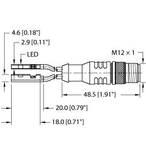 [4685899] Turck Magnetic Field Sensor, For Pneumatic Cylinders (BIM-UNR-2AP6X-0.2-RSC4.4T)