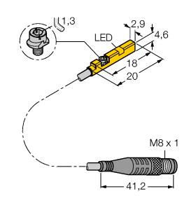 [4685715] Turck Magnetic Field Sensor, For Pneumatic Cylinders (BIM-UNR-AP6X-0.6-PSG3M W/M)