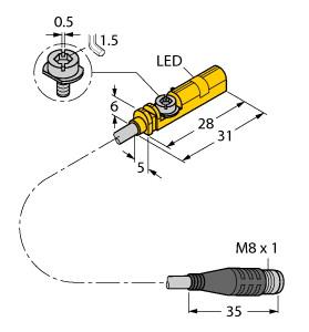 [4685722] Turck Magnetic Field Sensor, For Pneumatic Cylinders (BIM-UNT-AP6X-0.3-PSG3S)