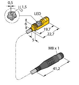 [4686015] Turck Magnetic Field Sensor, Compact design for small hydraulic cylinders (BIM-UNTK-AP6X-0.3-PSG3M)