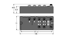[6811048] Turck BL compact™ fieldbus station for DeviceNet™, 4 Analog Inputs for Current or Voltage and 2 Analog Outputs for Current (BLCDN-6M12L-4AI-VI-2AO-I)