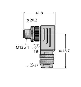 [6904724] Turck Accessories for Fieldbus Systems, Field-Wireable Connector, Male Connector M12 × 1, Angled (BMSWS8251-8.5)