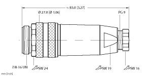 [U6419] Turck Actuator and Sensor Field Wireable, 7/8 Connection, " (BS 4151-0/9)