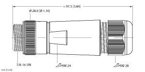 [U2-18537] Turck Actuator and Sensor Field Wireable, 7/8 Connection, " (BS 4161-0 8-17MM)