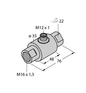 [6870633] Turck Flow Monitoring, Inline Sensor without Integrated Processor (FCI-D03A4-NA-H1141/M16)