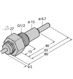 [6870340] Turck Flow Monitoring, Immersion Sensor without Integrated Processor (FCS-G1/2A4-NA/AL065)